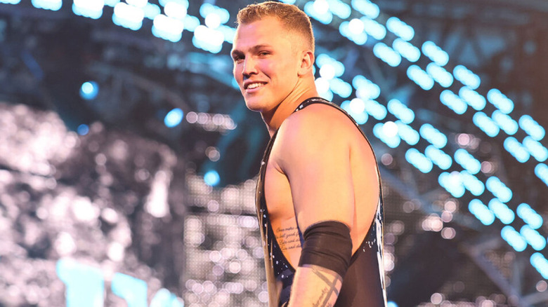 Myles Borne wearing an elbow pad