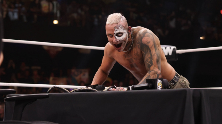 Allin in the ring with his AEW World Championship belt