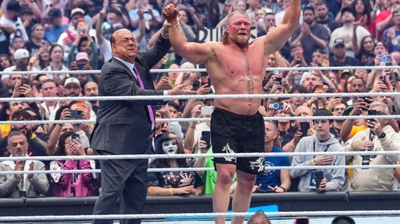 Paul Heyman and Brock Lesnar at WrestleMania 42