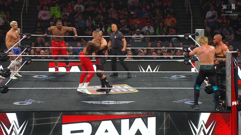 All six men in the ring