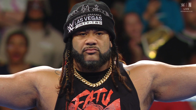 Fatu speaking in the ring