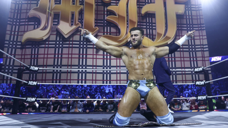 MJF kneeling in the ring