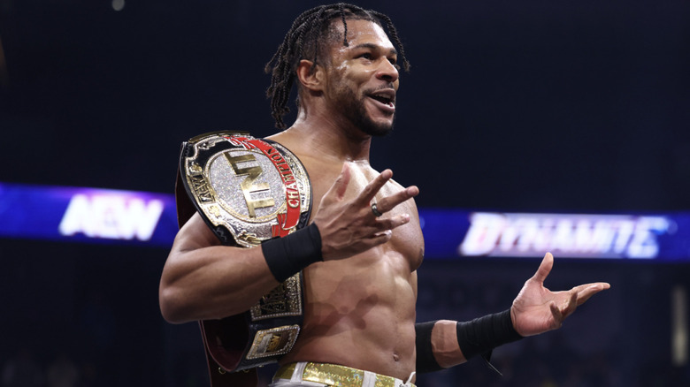 Knight in the ring with his TNT Championship