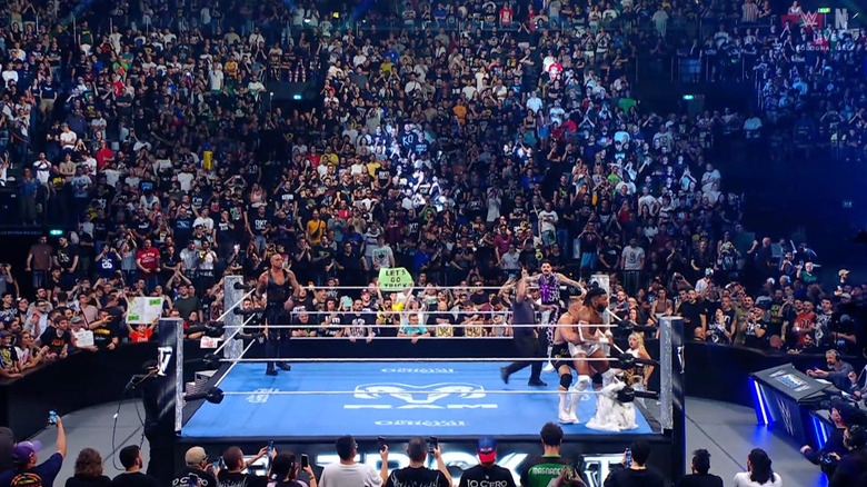 All four men inside the ring