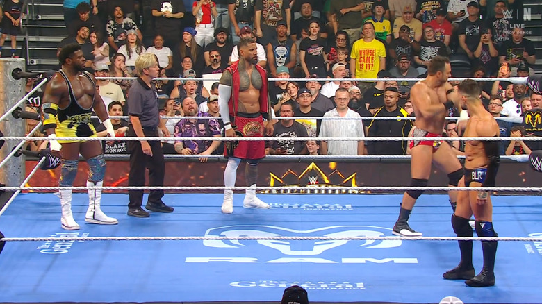 All four men inside the ring