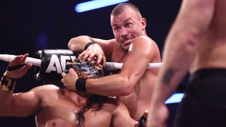 Daniel Garcia gets his fingers in someone's mask