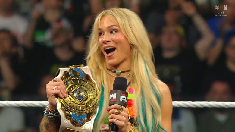 Ruca talking in the ring