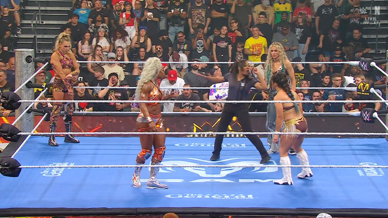 All four women in the ring