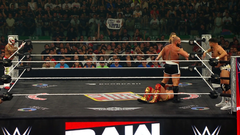 All four men inside the ring