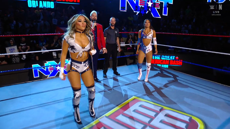 Vice and Grey in the ring during the announcement