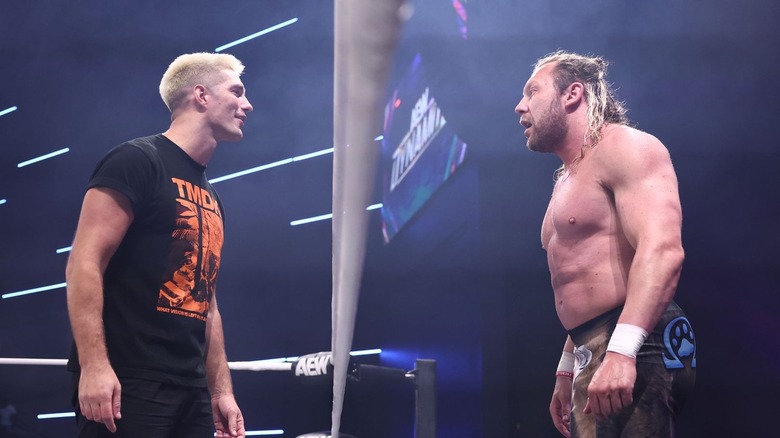 Zack Sabre Jr. faces off with Kenny Omega