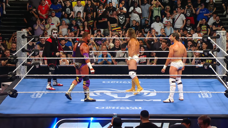 All four men inside the ring