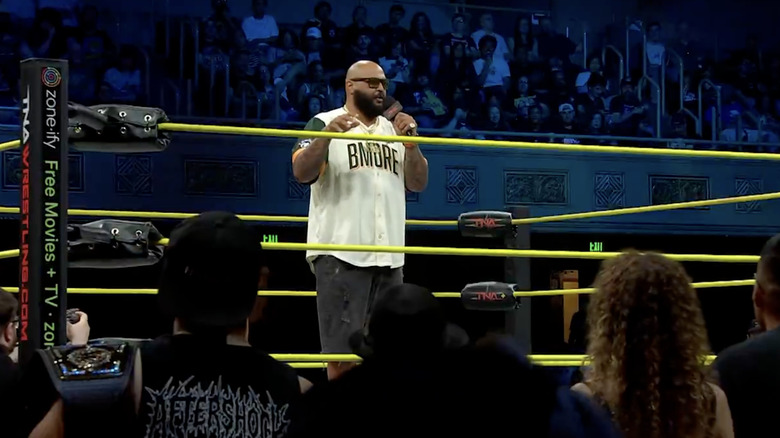 Francis on the microphone in the ring