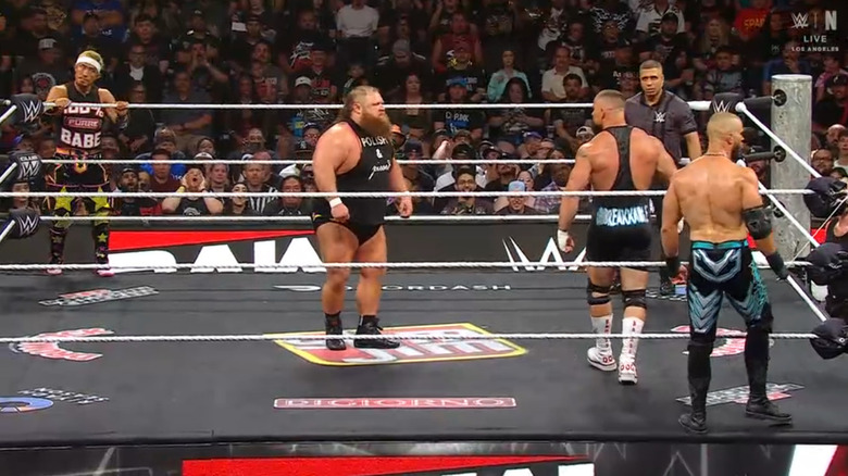 All four men inside the ring