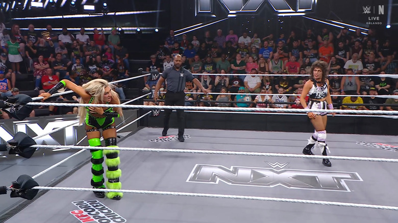 Dame and Rain inside the ring