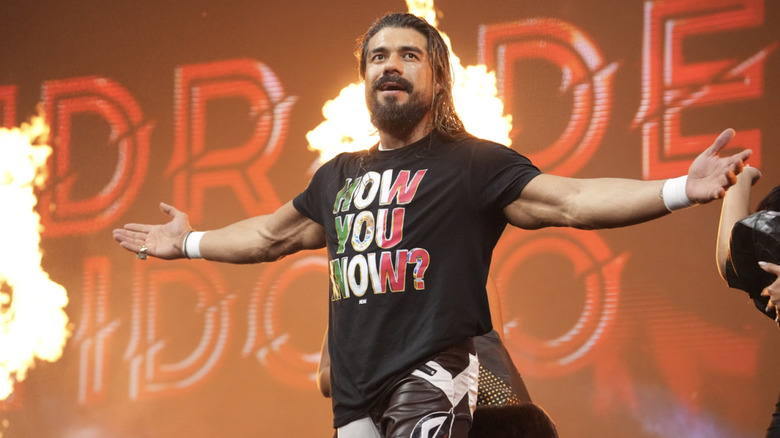 Andrade standing on the entrance ramp
