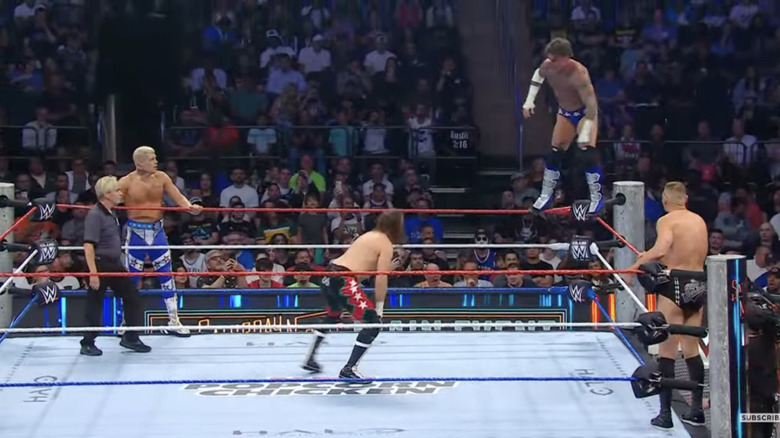 All four men inside the ring