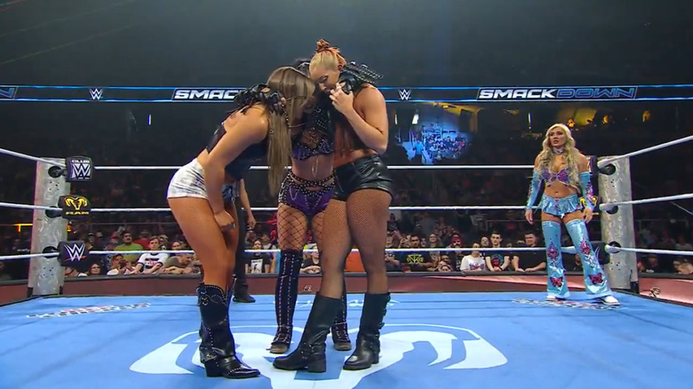Fatal Influence and Tiffany Stratton in the ring