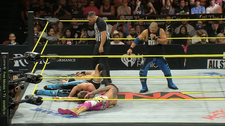 Edwards standing over everyone else in the ring