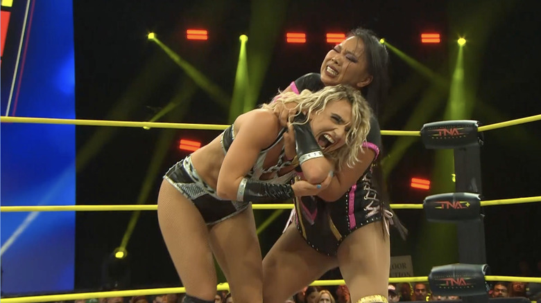 Choo with a sleeper hold locked in on Brookside