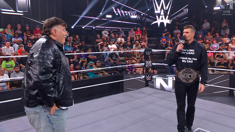 Rook and Waller in the ring during their verbal confrontation